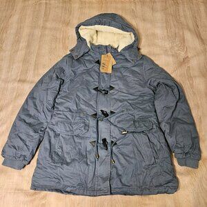 Wantdo Size S Blue Women's Winter Parka Fleece Lined Coat  Removable Hood Nwt